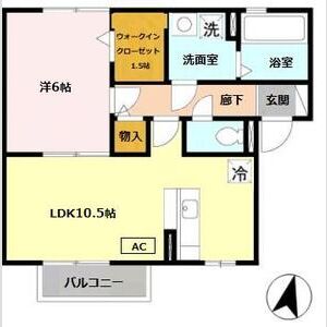 1LDK 間取り図