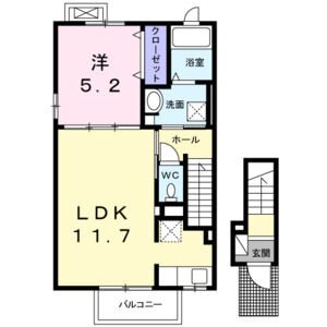 1LDK 間取り図