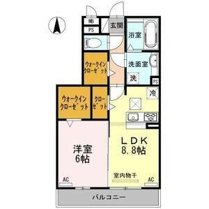 1LDK 間取り図