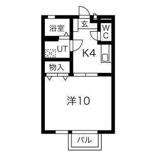 1K 間取り図
