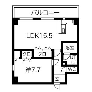 1LDK 間取り図