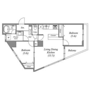 2LDK 間取り図