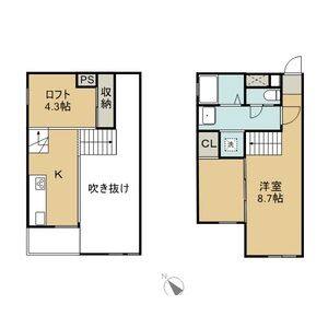 1K 間取り図