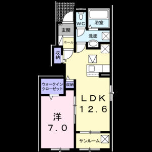1LDK 間取り図