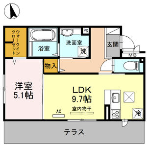 1LDK 間取り図