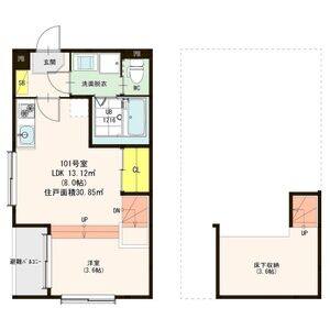 1LDK 間取り図