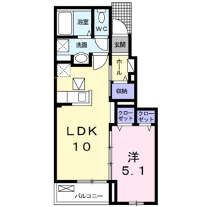 1LDK 間取り図