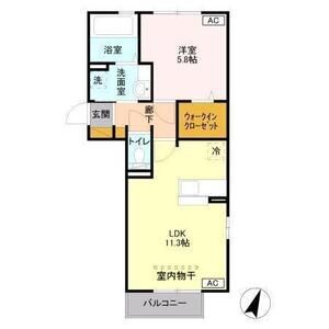 1LDK 間取り図