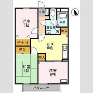 3DK 間取り図
