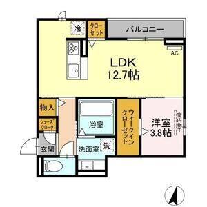 1LDK 間取り図