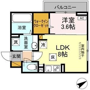 1LDK 間取り図