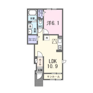 1LDK 間取り図