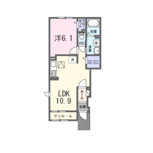 1LDK 間取り図