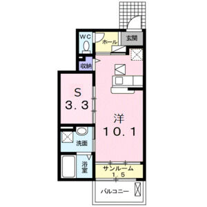 1LDK 間取り図