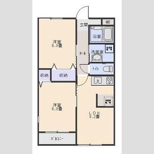 2DK 間取り図