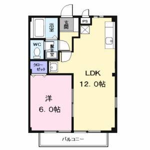 1LDK 間取り図