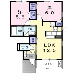 2LDK 間取り図