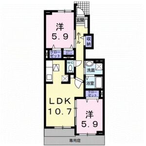 2LDK 間取り図