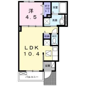 1LDK 間取り図