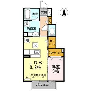 1LDK 間取り図