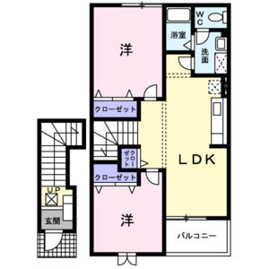 2LDK 間取り図