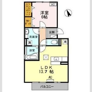 1LDK 間取り図