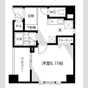 1K 間取り図