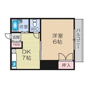 1DK 間取り図