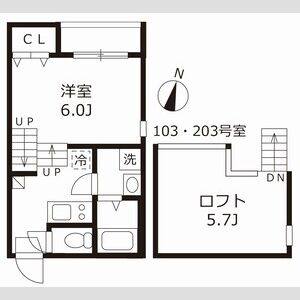 1K 間取り図