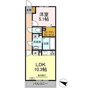 1LDK 間取り図