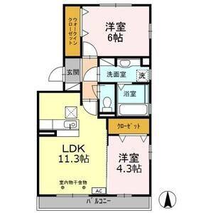 2LDK 間取り図