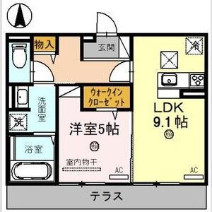 1LDK 間取り図