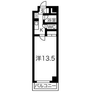 1K 間取り図