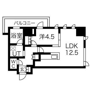1LDK 間取り図