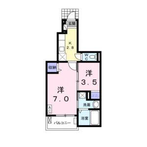 1K 間取り図