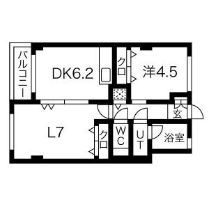 1LDK 間取り図