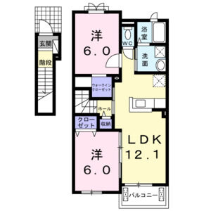 2LDK 間取り図