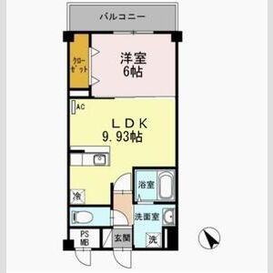 1LDK 間取り図