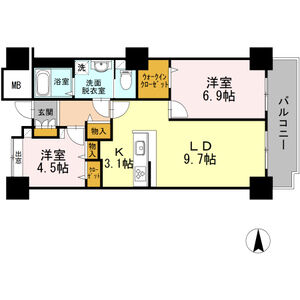 2LDK 間取り図