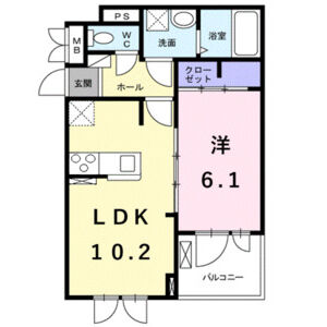 1LDK 間取り図