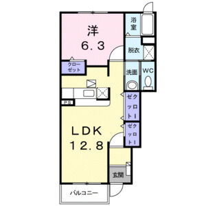 1LDK 間取り図