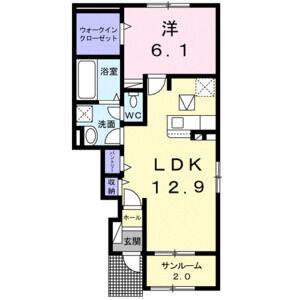 1LDK 間取り図