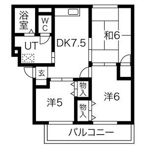 3DK 間取り図