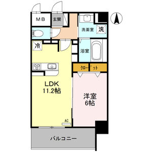 1LDK 間取り図