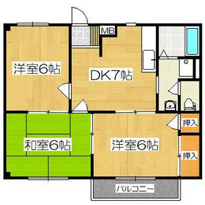 3DK 間取り図
