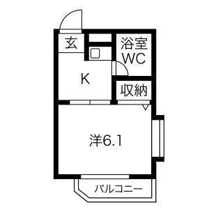 1K 間取り図
