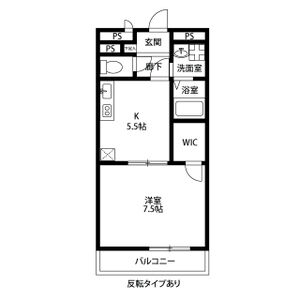 1DK 間取り図