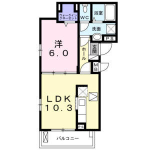 1LDK 間取り図