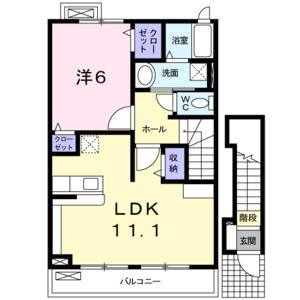 1LDK 間取り図