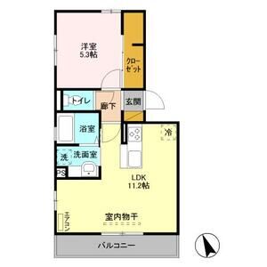 1LDK 間取り図